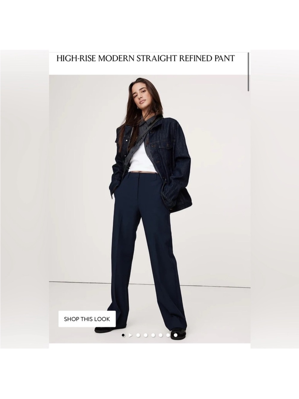 Banana Republic Navy High-Rise Straight-Leg Pant